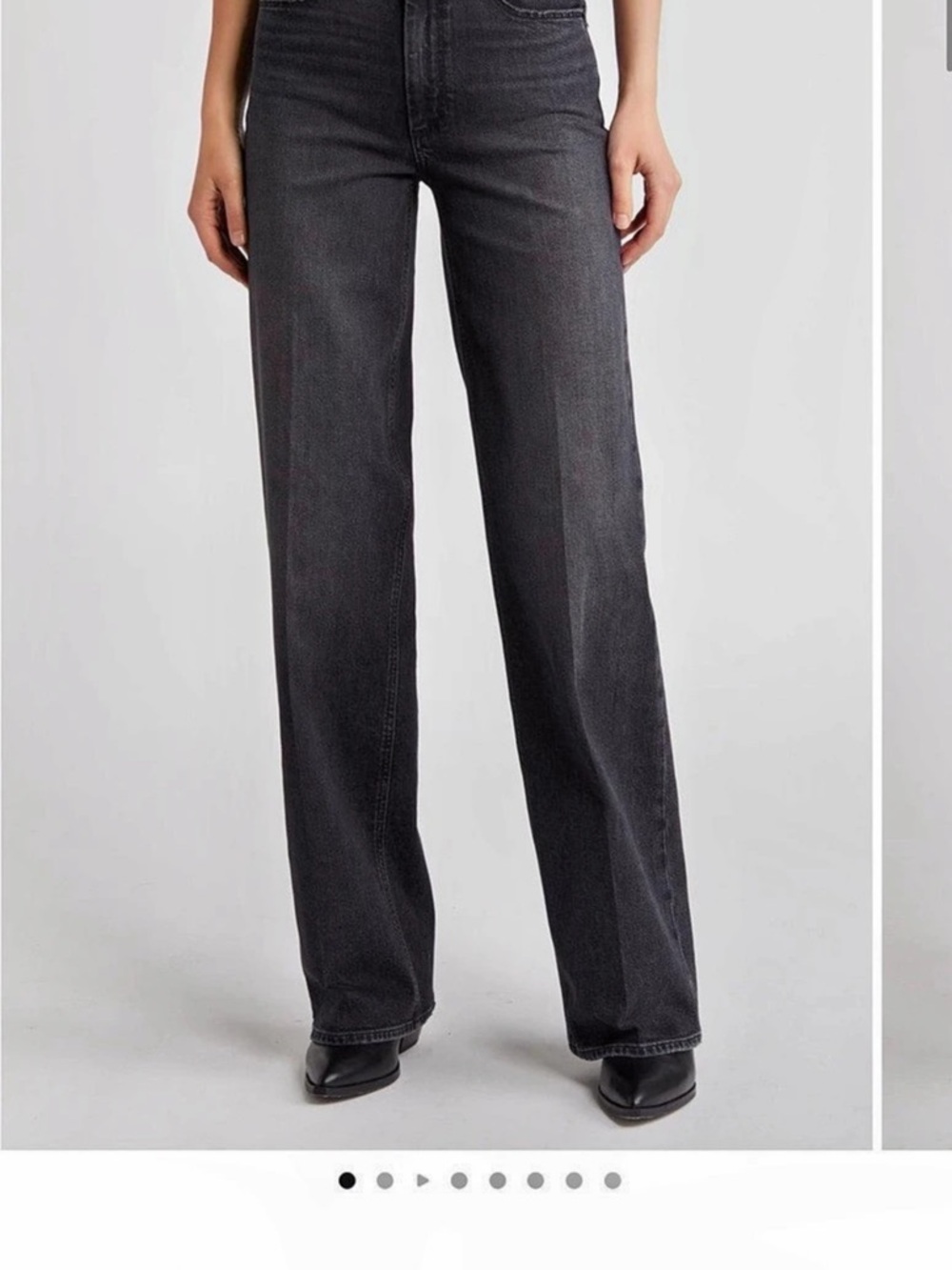 PAIGE Sasha High Waist Column Wide Leg Jeans Wide Leg Jeans in Black Waist 32